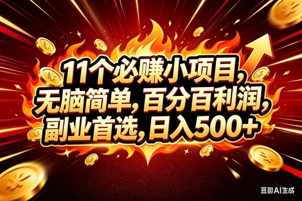（18245期）11个必赚钱的小项目，百分百赚米，无脑简单，副业首选，日入300+-Scorpio丨网创