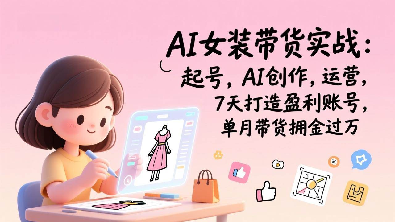 （17088期）AI女装带货实战：起号，AI创作，运营，7天打造盈利账号，单月带货佣金过万-Scorpio丨网创