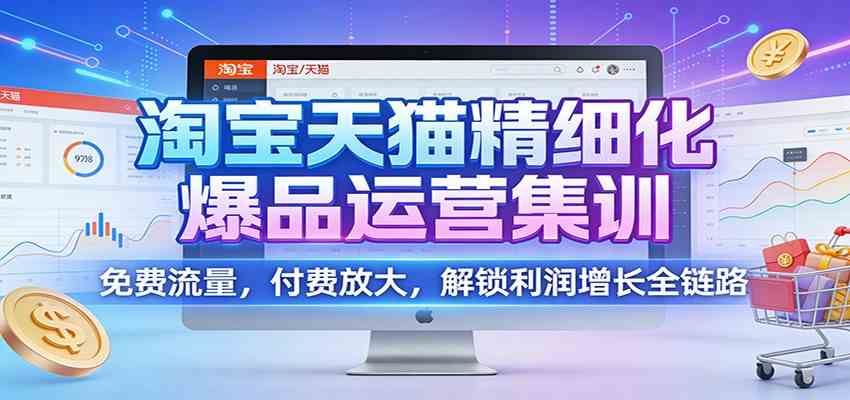淘宝天猫精细化爆品运营集训:免费流量,付费放大,解锁利润增长全链路-Scorpio丨网创