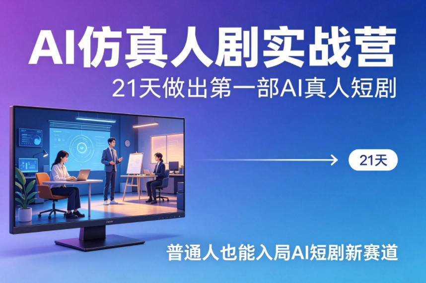 AI仿真人剧实战营，21天做出第一部AI真人短剧，普通人也能入局AI短剧新赛道-Scorpio丨网创