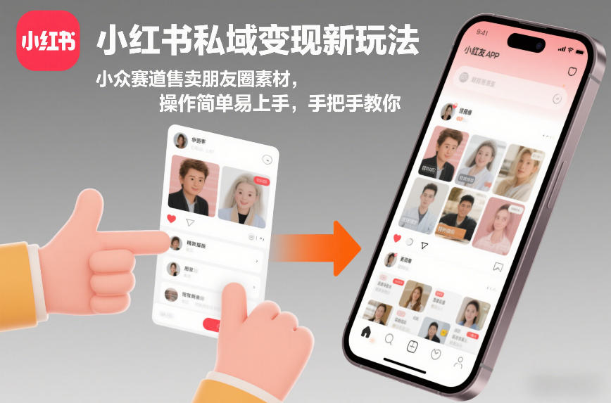 小红书私域变现新玩法,小众赛道售卖朋友圈素材,操作简单易上手,手把手教你-Scorpio丨网创