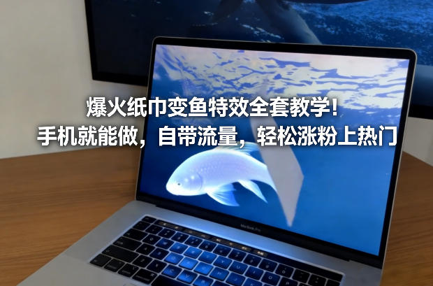 爆火纸巾变鱼特效全套教学!手机就能做,自带流量,轻松涨粉上热门-Scorpio丨网创