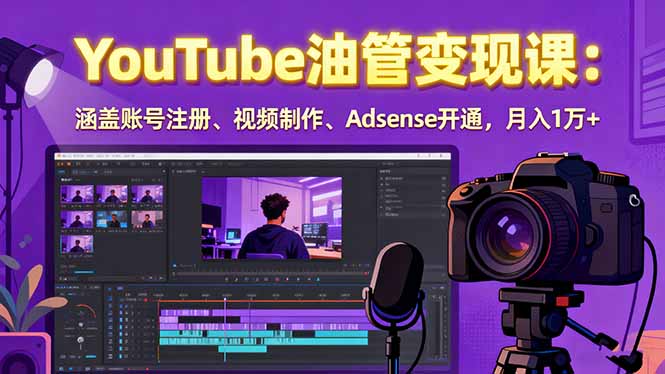 2025YouTube油管变现课:涵盖账号注册、视频制作、Adsense开通,月入1万+-Scorpio丨网创