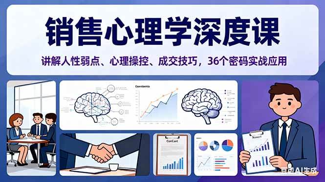 (16456期)销售心理学深度课,讲解人性弱点、心理操控、成交技巧,36个密码实战应用-Scorpio丨网创