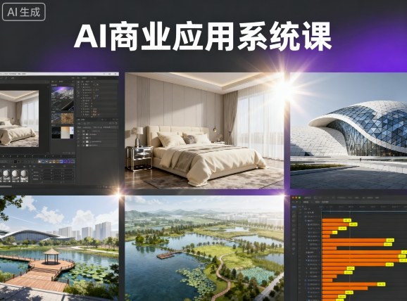 AI商业应用系统课,室内-软装-建筑-景观,智能设计+效果图+动画画实战-Scorpio丨网创