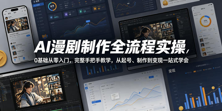 AI漫剧制作全流程实操，0基础从零入门，完整手把手教学，从起号、制作到变现一站式学会-Scorpio丨网创