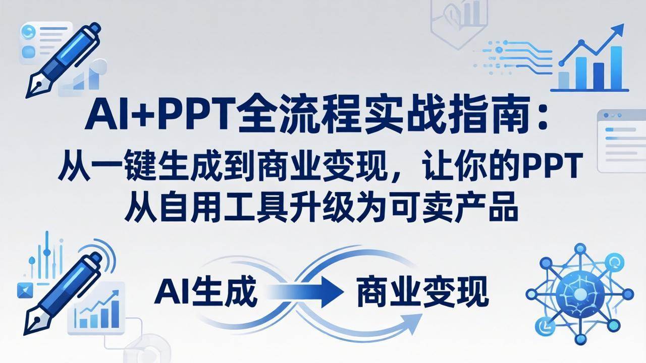 （18142期）AI+PPT全流程实战指南-更新4月21：从一键生成到商业变现，让你的PPT从自用工具升级为可卖产品-Scorpio丨网创