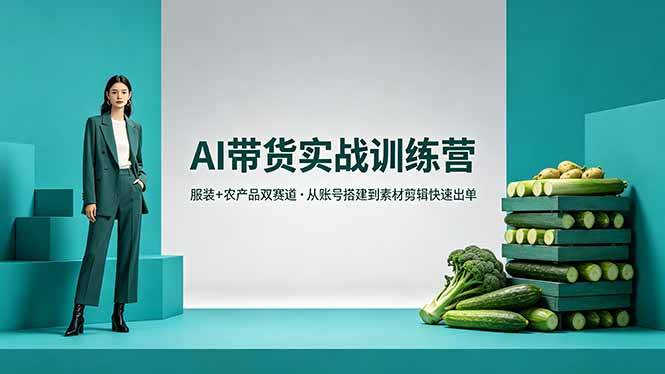 （18355期）AI带货实战训练营，服装+农产品双赛道，从账号搭建到素材剪辑快速出单-Scorpio丨网创