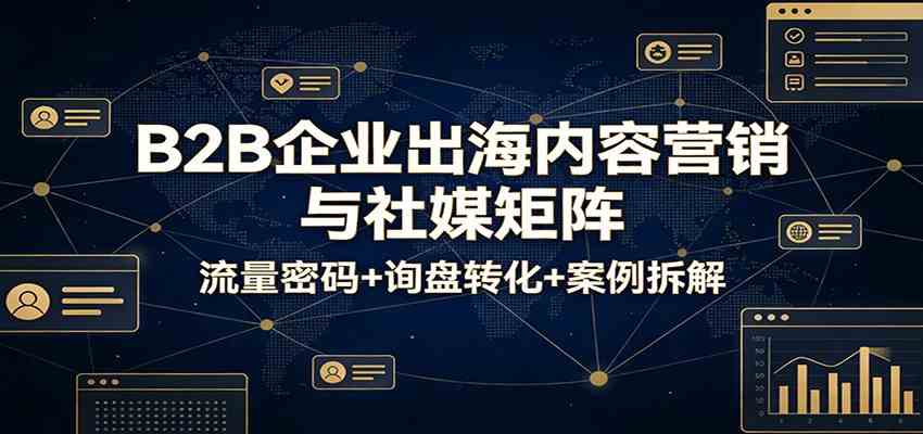 B2B企业出海内容营销与社媒矩阵：流量密码+询盘转化+案例拆解-Scorpio丨网创