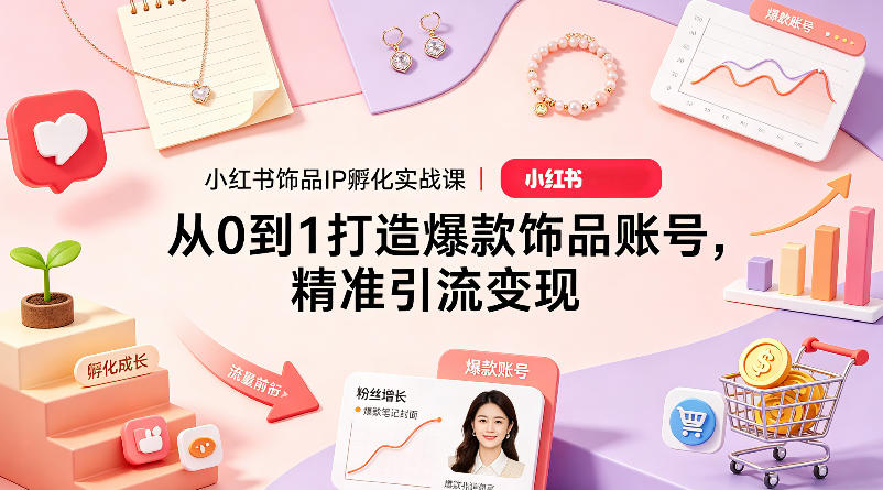 小红书饰品IP孵化实战课｜从0到1打造爆款饰品账号，精准引流变现-Scorpio丨网创