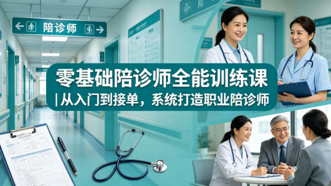 零基础陪诊师全能训练课｜从入门到接单，系统打造职业陪诊师-Scorpio丨网创