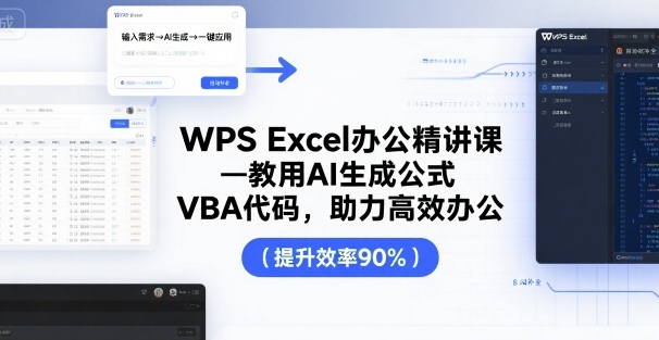 WPS Excel办公精讲课,教用 AI 生成公式,VBA 代码,助力高效办公-Scorpio丨网创
