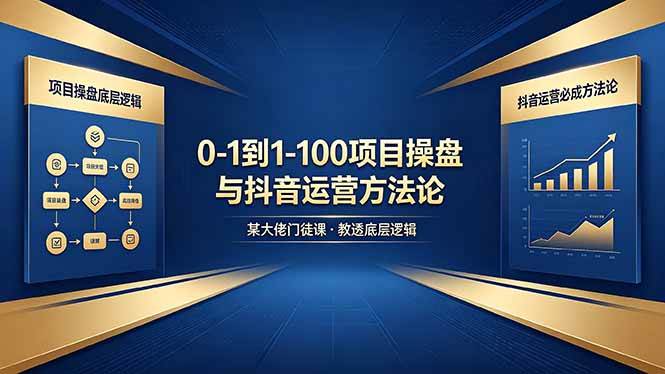 （18382期）0-1到1-100怎么建？某大佬门徒课教透项目操盘底层逻辑+抖音运营必成方法论-Scorpio丨网创